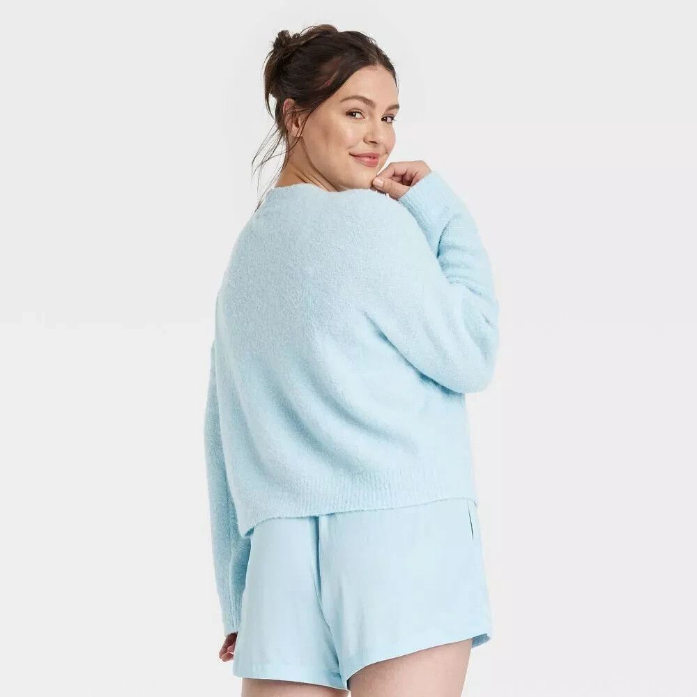Auden Women's Sweater Cardigan, Light Blue - Size 1X - NEW - Picture 2 of 6